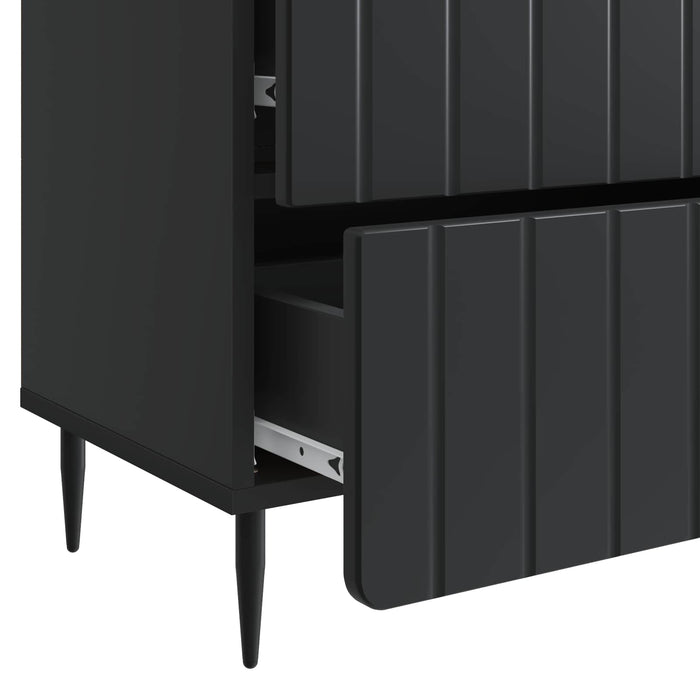 Dulap de noapte Negru 62 x 34,5 x 49,5 cm Lemn prelucrat - WALTI WALTI
