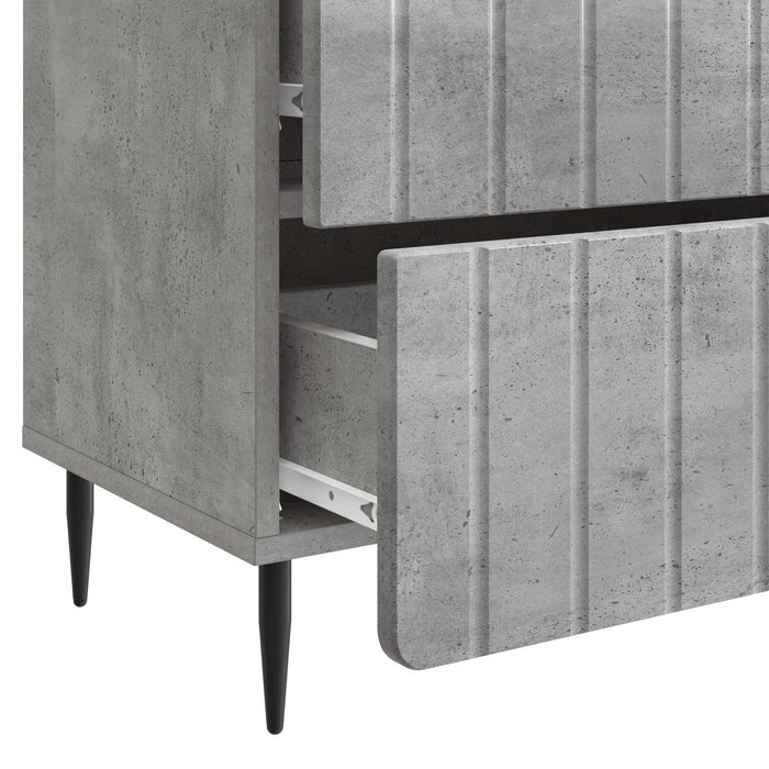 Dulap de noapte Gri Beton 62 x 34,5 x 49,5 cm Lemn prelucrat - WALTI WALTI