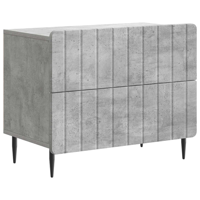 Dulap de noapte Gri Beton 62 x 34,5 x 49,5 cm Lemn prelucrat - WALTI WALTI