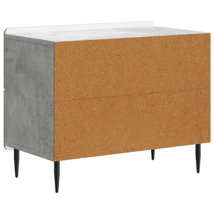 Dulap de noapte Gri Beton 62 x 34,5 x 49,5 cm Lemn prelucrat - WALTI WALTI