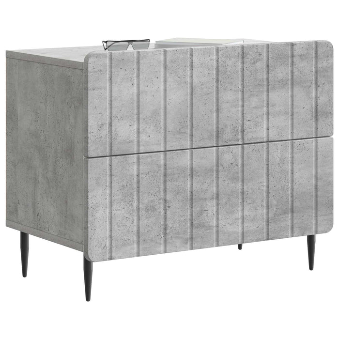 Dulap de noapte Gri Beton 62 x 34,5 x 49,5 cm Lemn prelucrat - WALTI WALTI