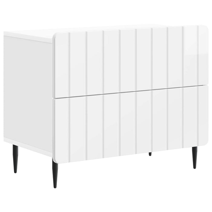 Dulap de noapte cu sertar Alb foarte lucios 62 x 34,5 x 49,5 cm - WALTI WALTI