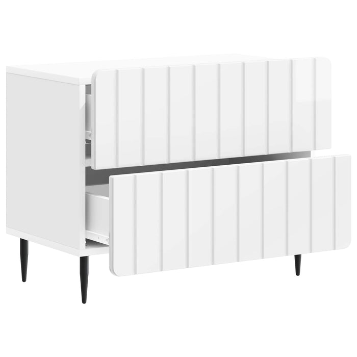 Dulap de noapte cu sertar Alb foarte lucios 62 x 34,5 x 49,5 cm - WALTI WALTI