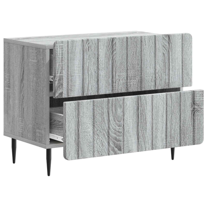 Dulap de noapte Sonoma gri 62 x 34,5 x 49,5 cm Lemn prelucrat - WALTI WALTI
