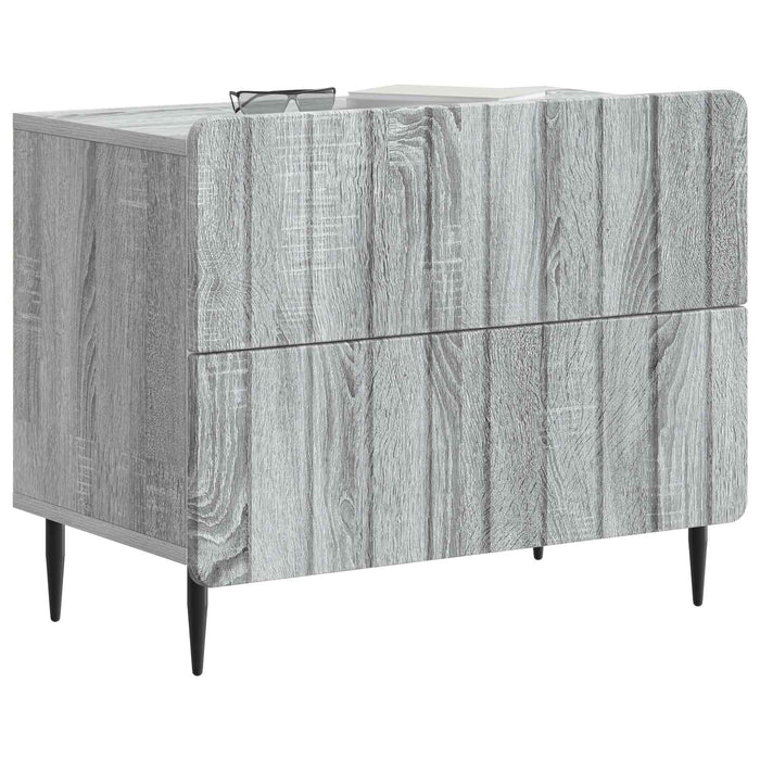 Dulap de noapte Sonoma gri 62 x 34,5 x 49,5 cm Lemn prelucrat - WALTI WALTI