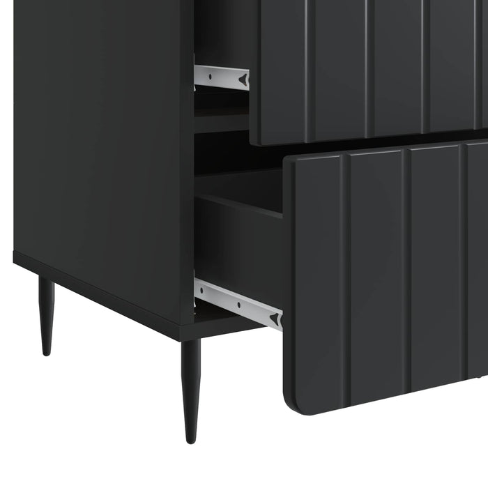 Dulap de noapte cu sertar Negru 43x 41 x 68 cm Lemn prelucrat - WALTI WALTI