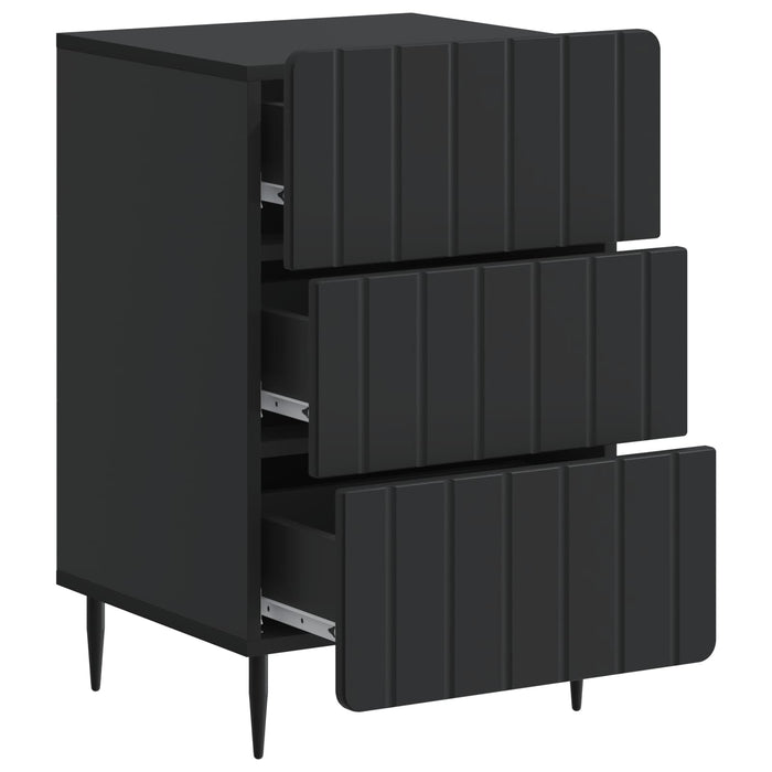 Dulap de noapte cu sertar Negru 43x 41 x 68 cm Lemn prelucrat - WALTI WALTI