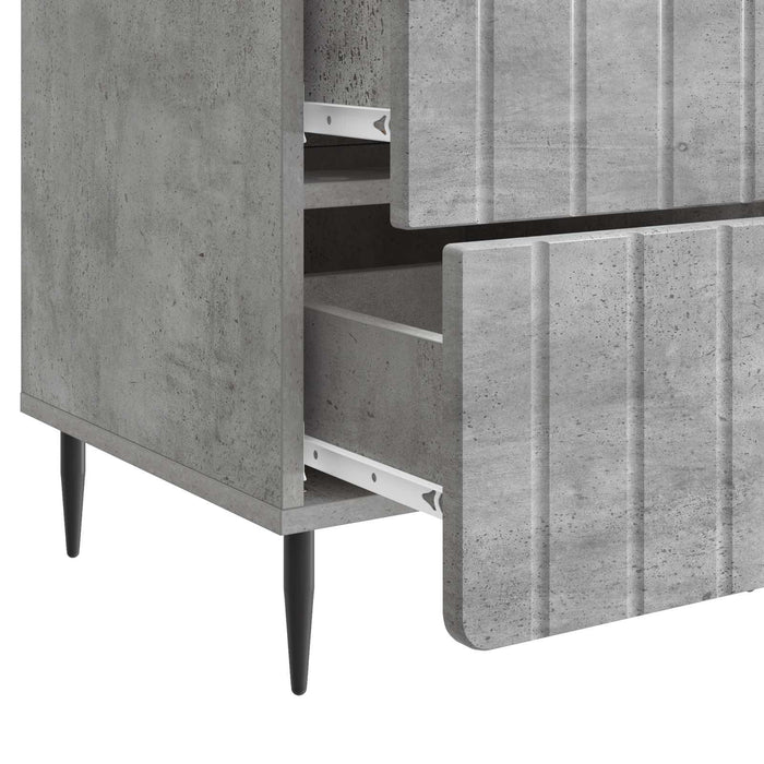 Dulap de noapte Gri Beton 43x 41 x 68 cm Lemn prelucrat - WALTI WALTI