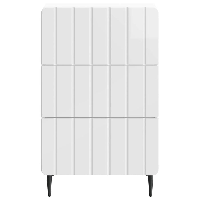 Dulap de noapte Alb foarte lucios 43x 41 x 68 cm Lemn prelucrat - WALTI WALTI