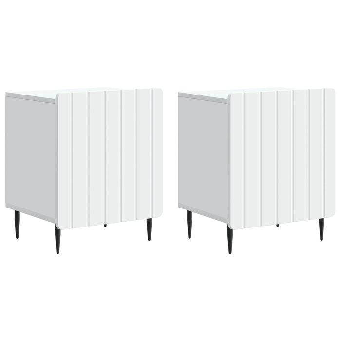 Dulap de noapte 2 pcs Alb 43 x 34,5 x 52 cm Lemn prelucrat - WALTI WALTI