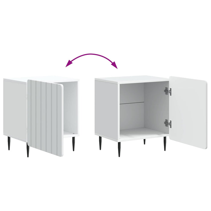 Dulap de noapte 2 pcs Alb 43 x 34,5 x 52 cm Lemn prelucrat - WALTI WALTI