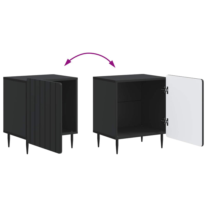 Dulap de noapte Negru 43 x 34,5 x 52 cm Lemn prelucrat - WALTI WALTI