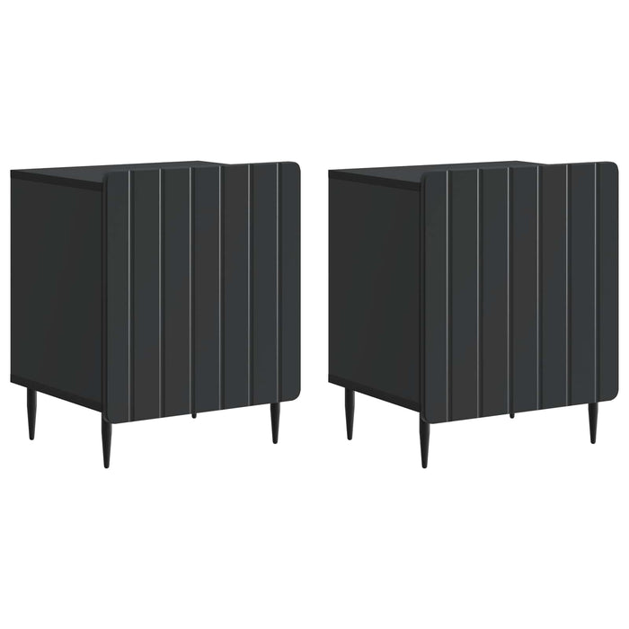 Dulap de noapte 2 pcs Negru 43 x 34,5 x 52 cm Lemn prelucrat - WALTI WALTI