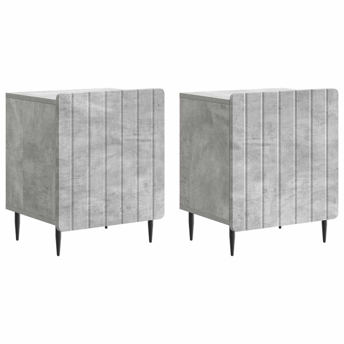 Dulap de noapte 2 pcs Gri Beton 43 x 34,5 x 52 cm - WALTI WALTI