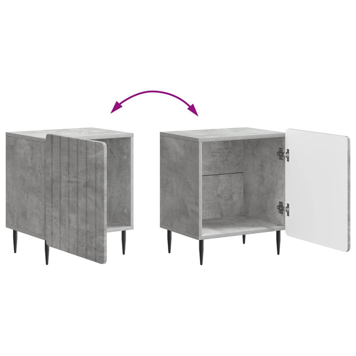 Dulap de noapte 2 pcs Gri Beton 43 x 34,5 x 52 cm - WALTI WALTI