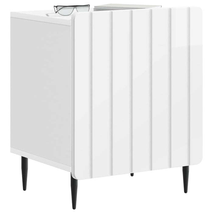 Dulap de noapte 2 pcs Alb foarte lucios 43 x 34,5 x 52 cm - WALTI WALTI
