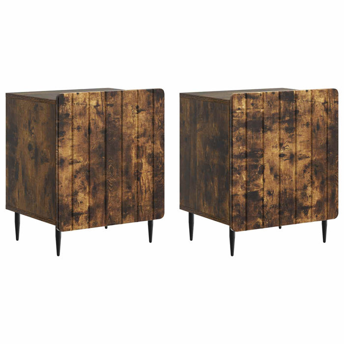 Dulap de noapte 2 pcs Stejar fumuriu 43 x 34,5 x 52 cm - WALTI WALTI