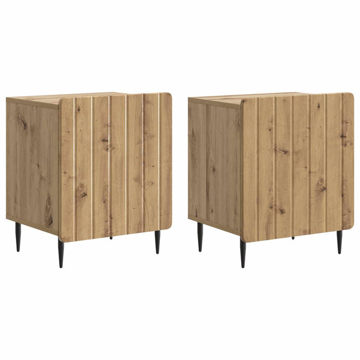Dulap de noapte 2 pcs Stejar Artizanal 43 x 34,5 x 52 cm - WALTI WALTI