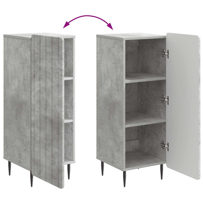 Bufet Gri Beton 34,5 x 33 x 92 cm Lemn prelucrat - WALTI WALTI