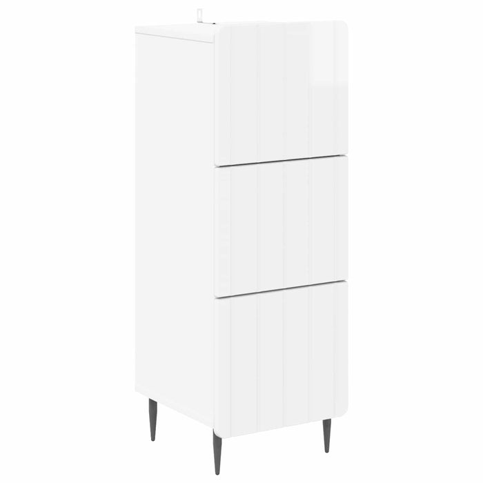Dulap cu sertare Alb foarte lucios 33 x 34,5 x 92 cm - WALTI WALTI