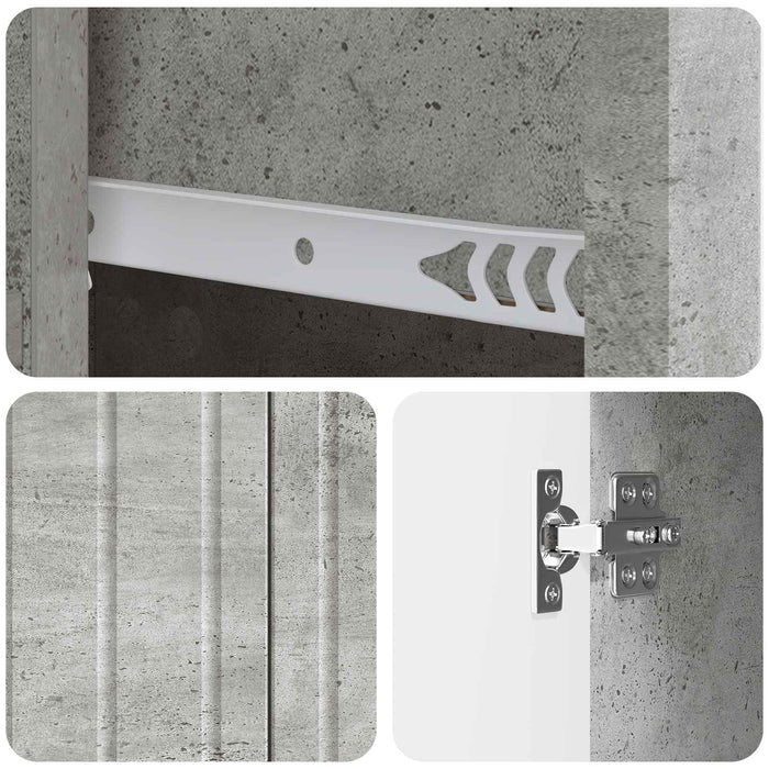 Bufet cu sertar Gri Beton 66 x 34,5 x 91,5 cm Lemn prelucrat - WALTI WALTI