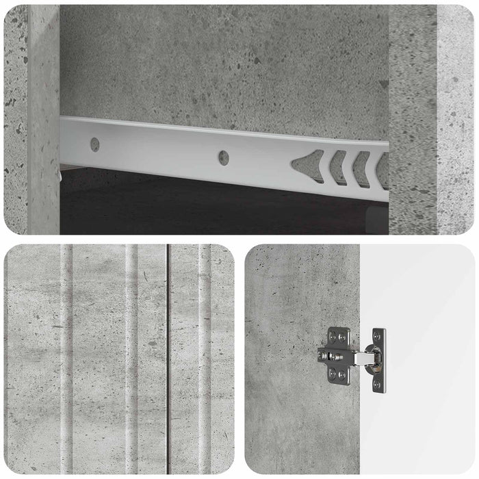 Bufet cu sertar Gri Beton 66 x 34,5 x 92 cm Lemn prelucrat - WALTI WALTI