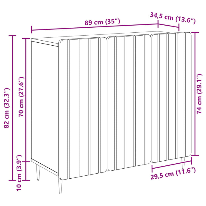 Bufet Stejar Sonoma 89 x 34,5 x 82 cm Lemn prelucrat - WALTI WALTI