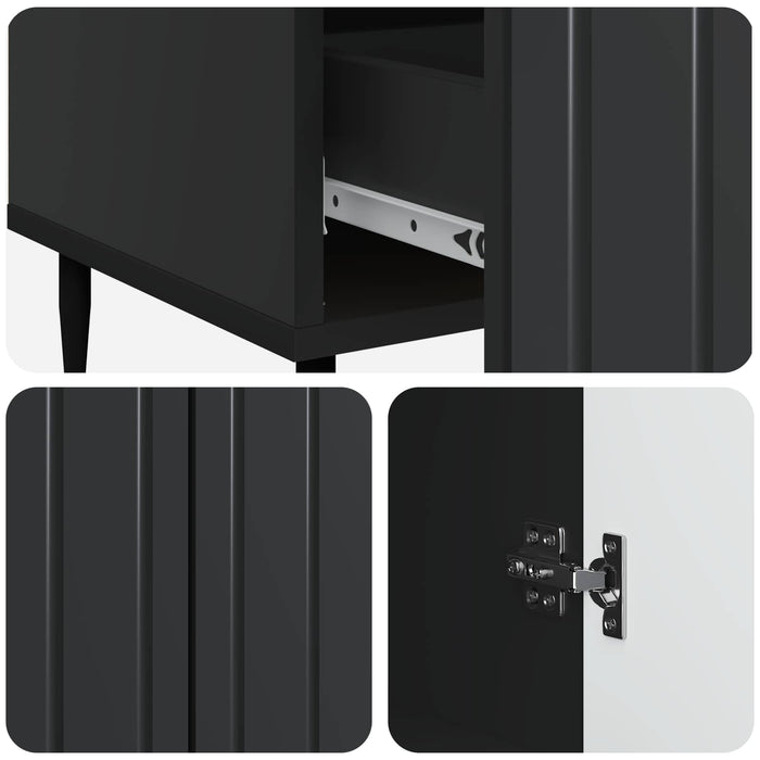 Bufet cu sertar Negru 66 x 34,5 x 97 cm Lemn prelucrat - WALTI WALTI