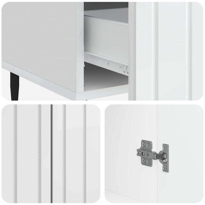 Bufet Alb foarte lucios 66 x 34,5 x 97 cm Lemn prelucrat - WALTI WALTI
