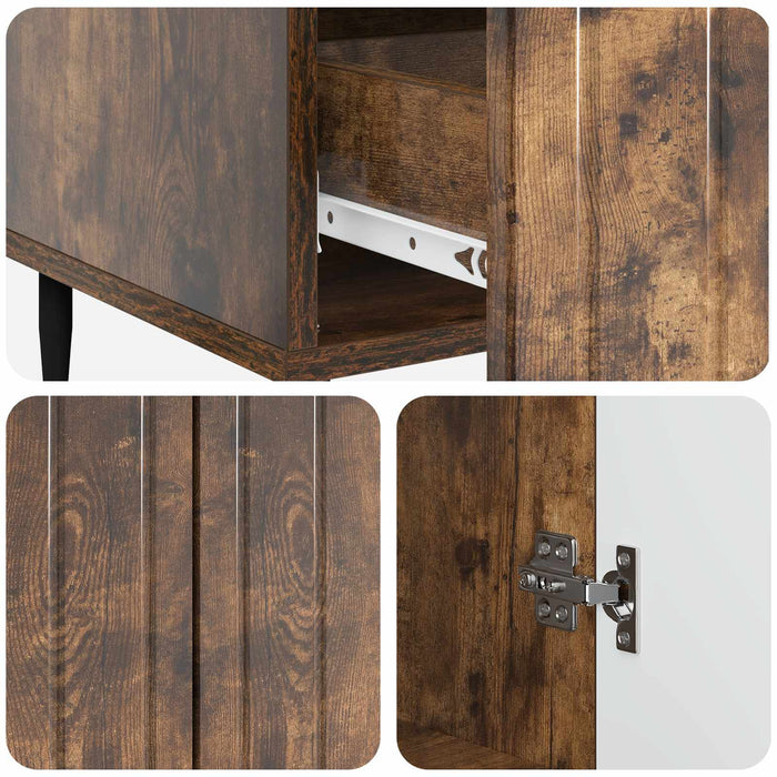 Bufet cu sertar Stejar fumuriu 66 x 34,5 x 97 cm Lemn prelucrat - WALTI WALTI