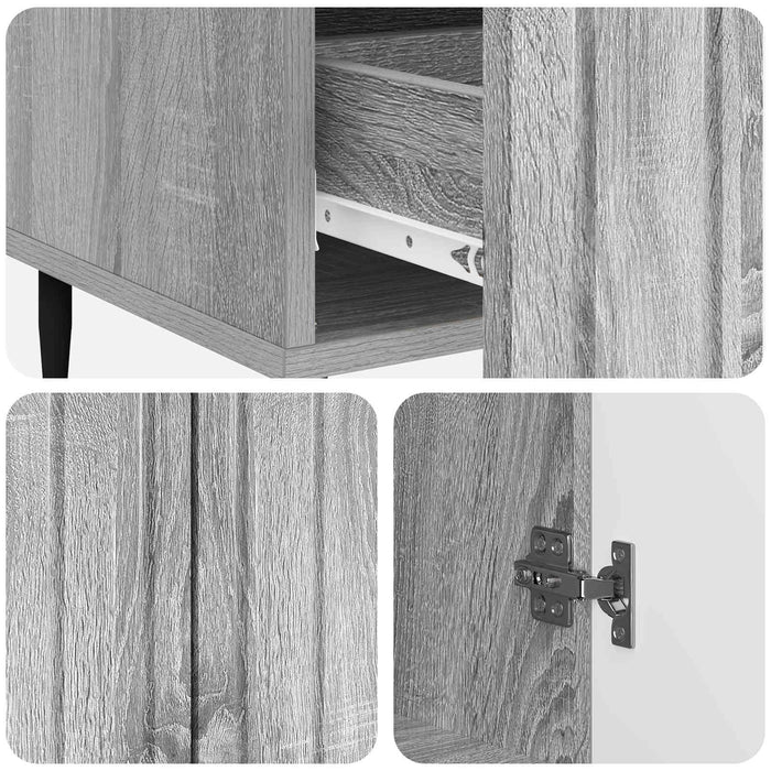 Bufet cu sertar Sonoma gri 66 x 34,5 x 97 cm Lemn prelucrat - WALTI WALTI