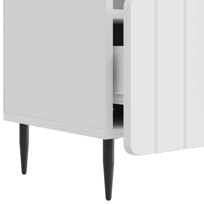 Cabinet TV Alb foarte lucios 102 x 34,5 x 50 cm Lemn prelucrat - WALTI WALTI