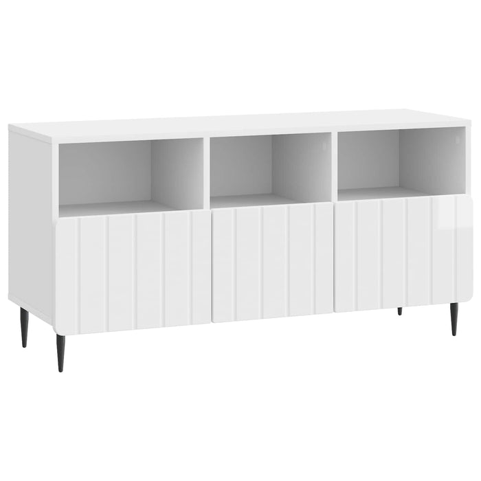 Cabinet TV Alb foarte lucios 102 x 34,5 x 50 cm Lemn prelucrat - WALTI WALTI