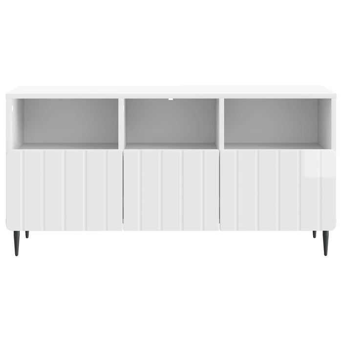 Cabinet TV Alb foarte lucios 102 x 34,5 x 50 cm Lemn prelucrat - WALTI WALTI
