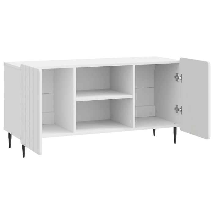 Cabinet TV Alb foarte lucios 102 x 34,5 x 52 cm Lemn prelucrat - WALTI WALTI