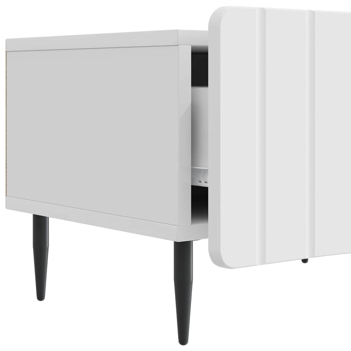 Cabinet TV Alb foarte lucios 147 x 34,5 x 32 cm Lemn prelucrat - WALTI WALTI