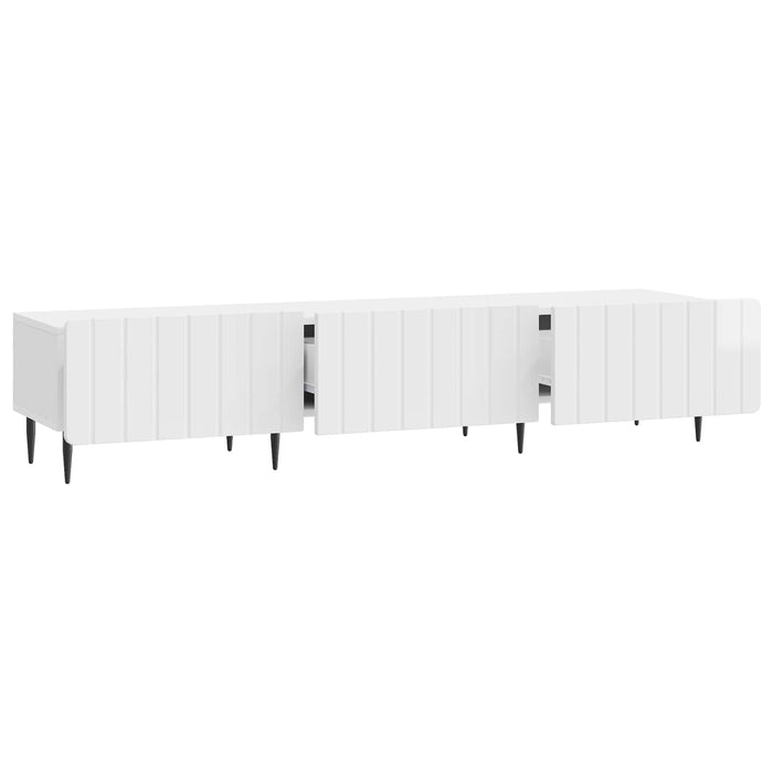 Cabinet TV Alb foarte lucios 147 x 34,5 x 32 cm Lemn prelucrat - WALTI WALTI