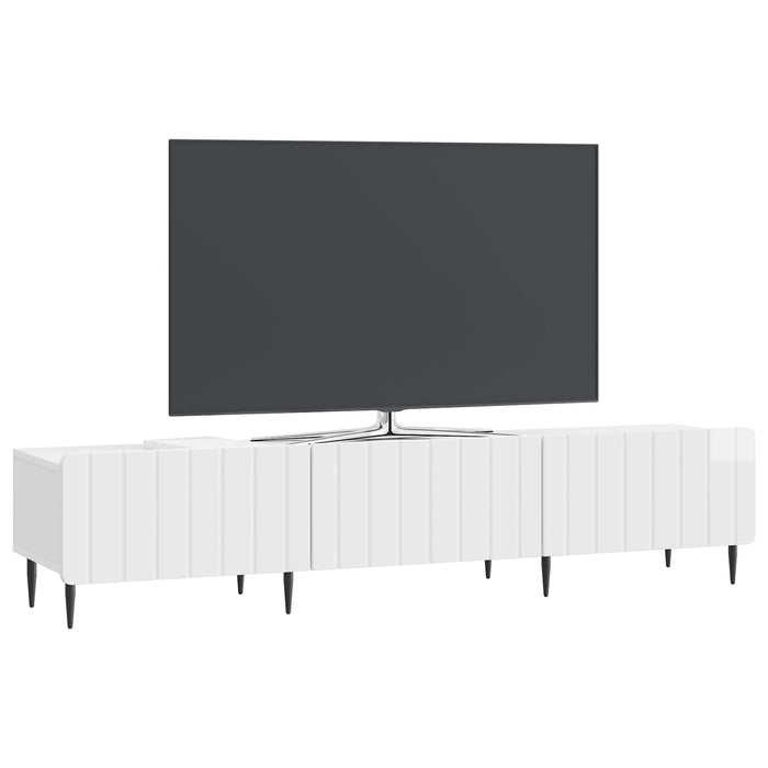 Cabinet TV Alb foarte lucios 147 x 34,5 x 32 cm Lemn prelucrat - WALTI WALTI