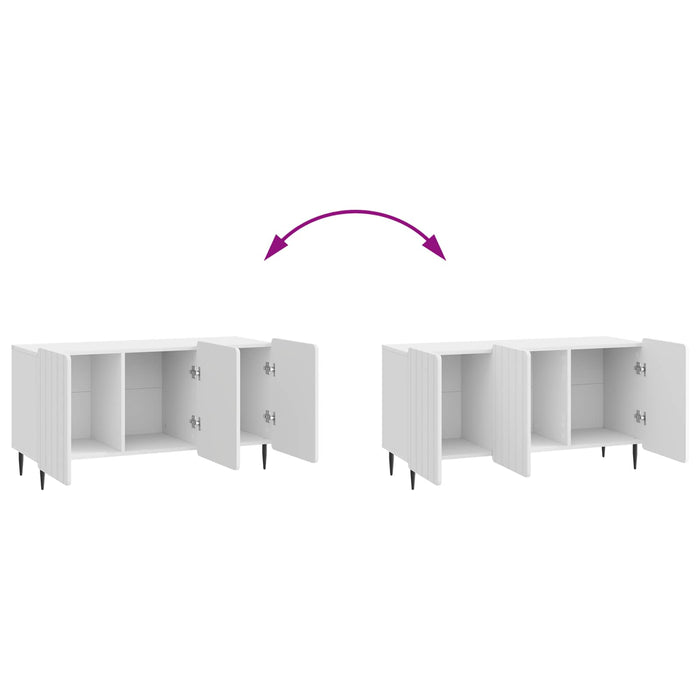 Cabinet TV Alb foarte lucios 99 x 34,5 x 52 cm Lemn prelucrat - WALTI WALTI