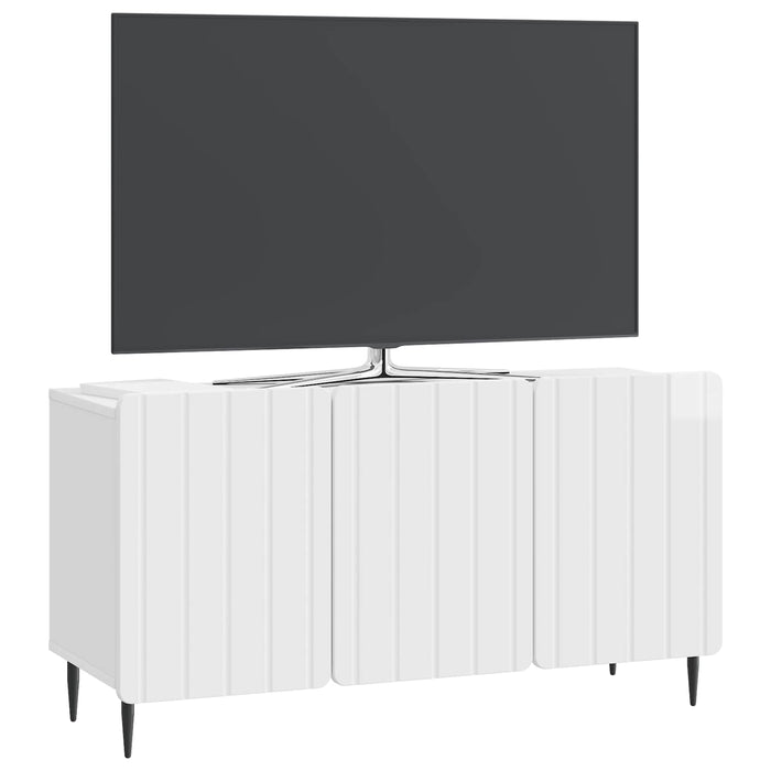 Cabinet TV Alb foarte lucios 99 x 34,5 x 52 cm Lemn prelucrat - WALTI WALTI