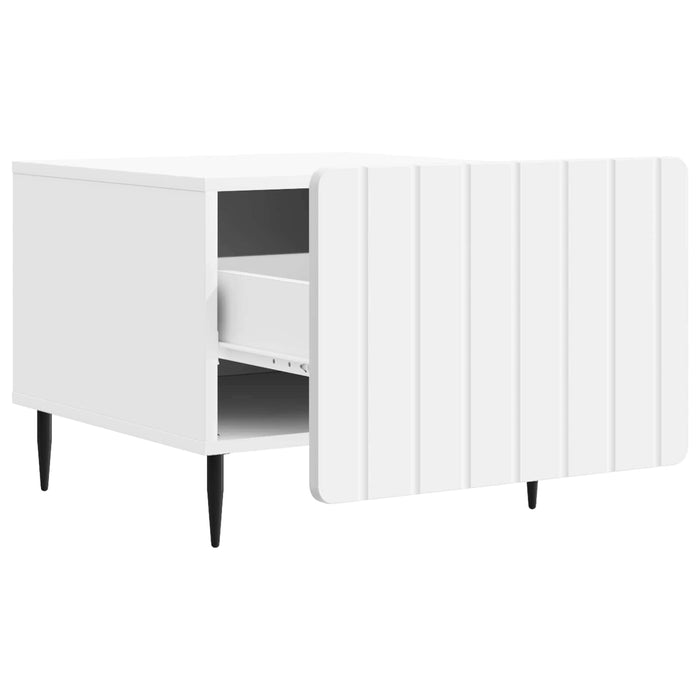 Masă de cafea cu sertar Alb 49 x 50 x 42 cm Lemn prelucrat - WALTI WALTI
