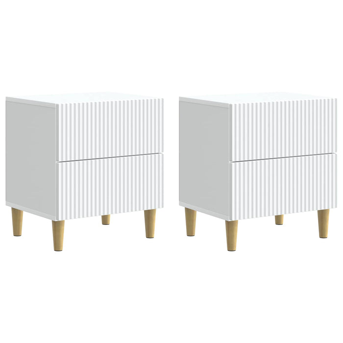 Dulap de noapte 2 pcs Alb 43 x 34,5 x 48 cm Lemn prelucrat - WALTI WALTI