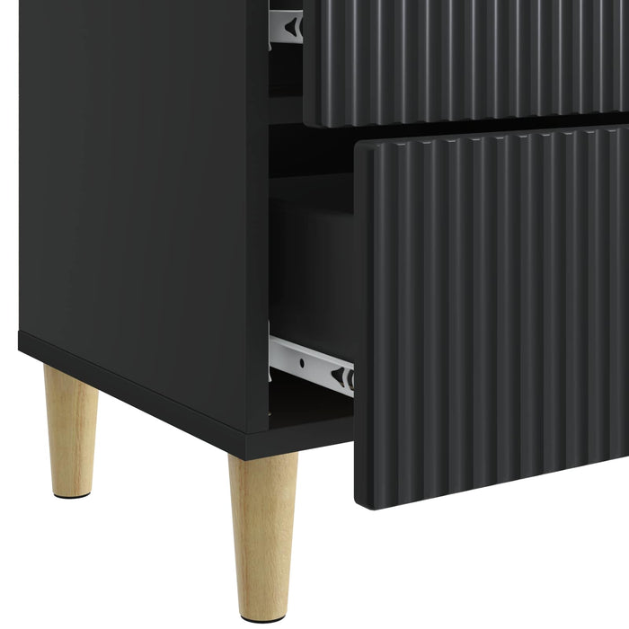 Dulap de noapte 2 pcs Negru 43 x 34,5 x 48 cm Lemn prelucrat - WALTI WALTI