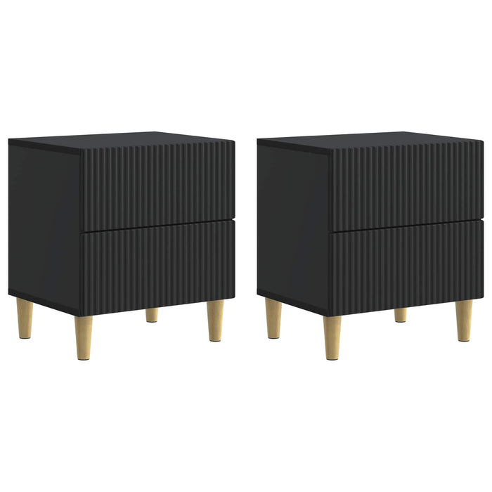 Dulap de noapte 2 pcs Negru 43 x 34,5 x 48 cm Lemn prelucrat - WALTI WALTI