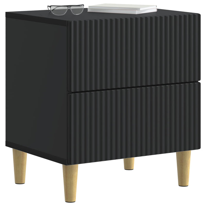 Dulap de noapte 2 pcs Negru 43 x 34,5 x 48 cm Lemn prelucrat - WALTI WALTI