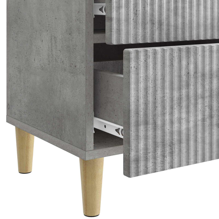 Dulap de noapte Gri Beton 43 x 34,5 x 48 cm Lemn prelucrat - WALTI WALTI