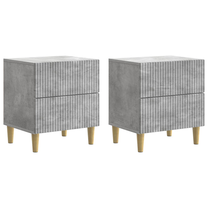 Dulap de noapte cu sertar 2 pcs Gri Beton 43 x 34,5 x 48 cm - WALTI WALTI