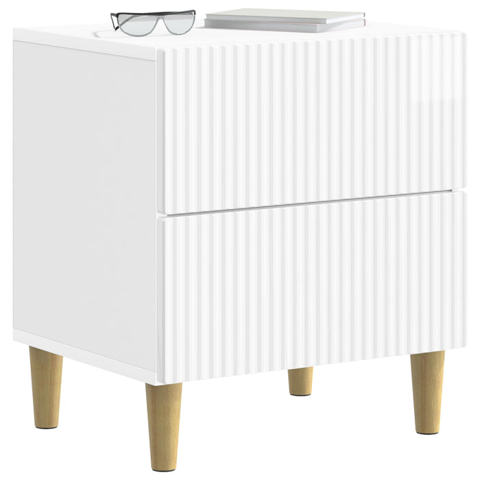 Dulap de noapte 2 pcs Alb foarte lucios 43 x 34,5 x 48 cm - WALTI WALTI
