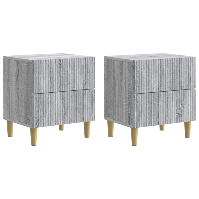 Dulap de noapte cu sertar 2 pcs Sonoma gri 43 x 34,5 x 48 cm - WALTI WALTI