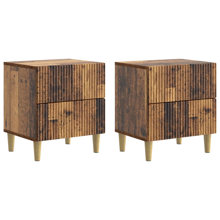 Dulap de noapte cu sertar 2 pcs Lemn vechi 43 x 34,5 x 48 cm - WALTI WALTI
